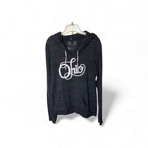 Jupmode Ohio Gray Long Sleeve Pullover Hooded T-Shirt Top with Pocket Size XL